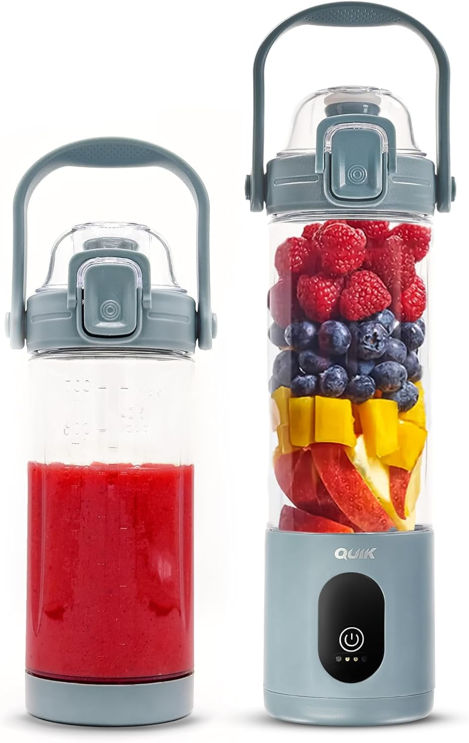 Portable Blender - Cordless 24Oz. Personal Blender for Shakes and Smoothies, Licuadora, BPA Free - Ice Crush, Dishwasher Safe Parts, Waterproof, Triple Batteries, Juicer Cup, Black