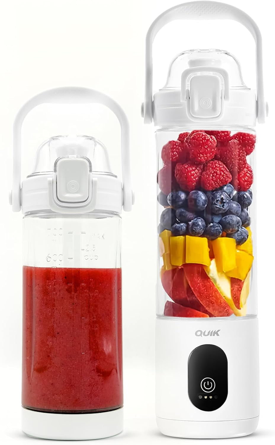 Portable Blender - Cordless 24Oz. Personal Blender for Shakes and Smoothies, Licuadora, BPA Free - Ice Crush, Dishwasher Safe Parts, Waterproof, Triple Batteries, Juicer Cup, Black