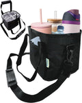 Nona & Bee 4 Water Bottle Holder with Strap | Family Size 4 Compartment Drink Bag, Multiple Tumbler Carrier Caddy | Adjustable Fits Large & Small Drinks | Hands Free, Won'T Tip over in Car