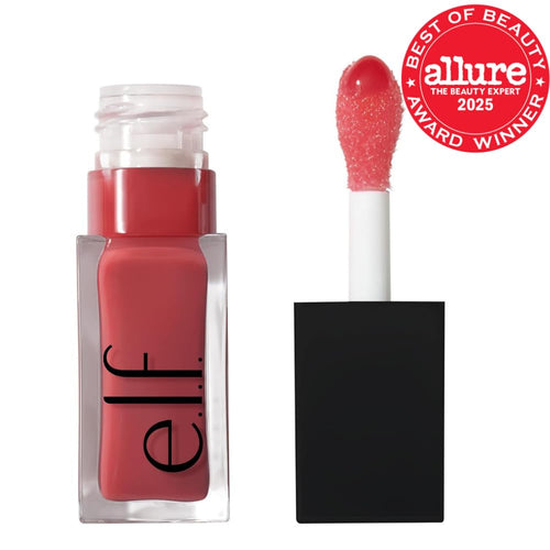 E.L.F. Glow Reviver Lip Oil, Nourishing Tinted Lip Oil for a High-Shine Finish, Infused with Jojoba Oil, Vegan & Cruelty-Free, Rose Envy