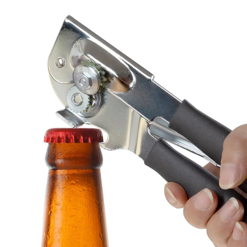 Crank Manual Can Openers,Commercial Heavy Duty Swing Away Can Opener with Long Handle,Black