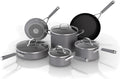 Ninja Pots and Pans Set Non Stick | Comfort Grip 10-Piece Cookware Set with Neverstick | Frying Pan, Sauce Pan with Lid, Stock Pot with Lid, Nonstick, Dishwasher Safe, Oven Safe to 400°F, CW69010