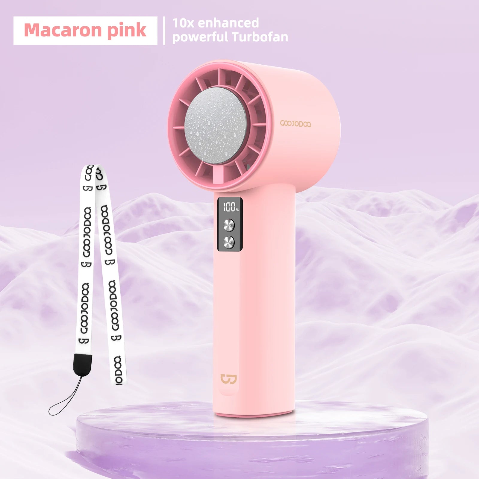 Mini Fan 100 Gear Wind Speed Electric Fan Digital Display Adjustable Turbo Portable Outdoor Handheld of Cold Compressed Sheets