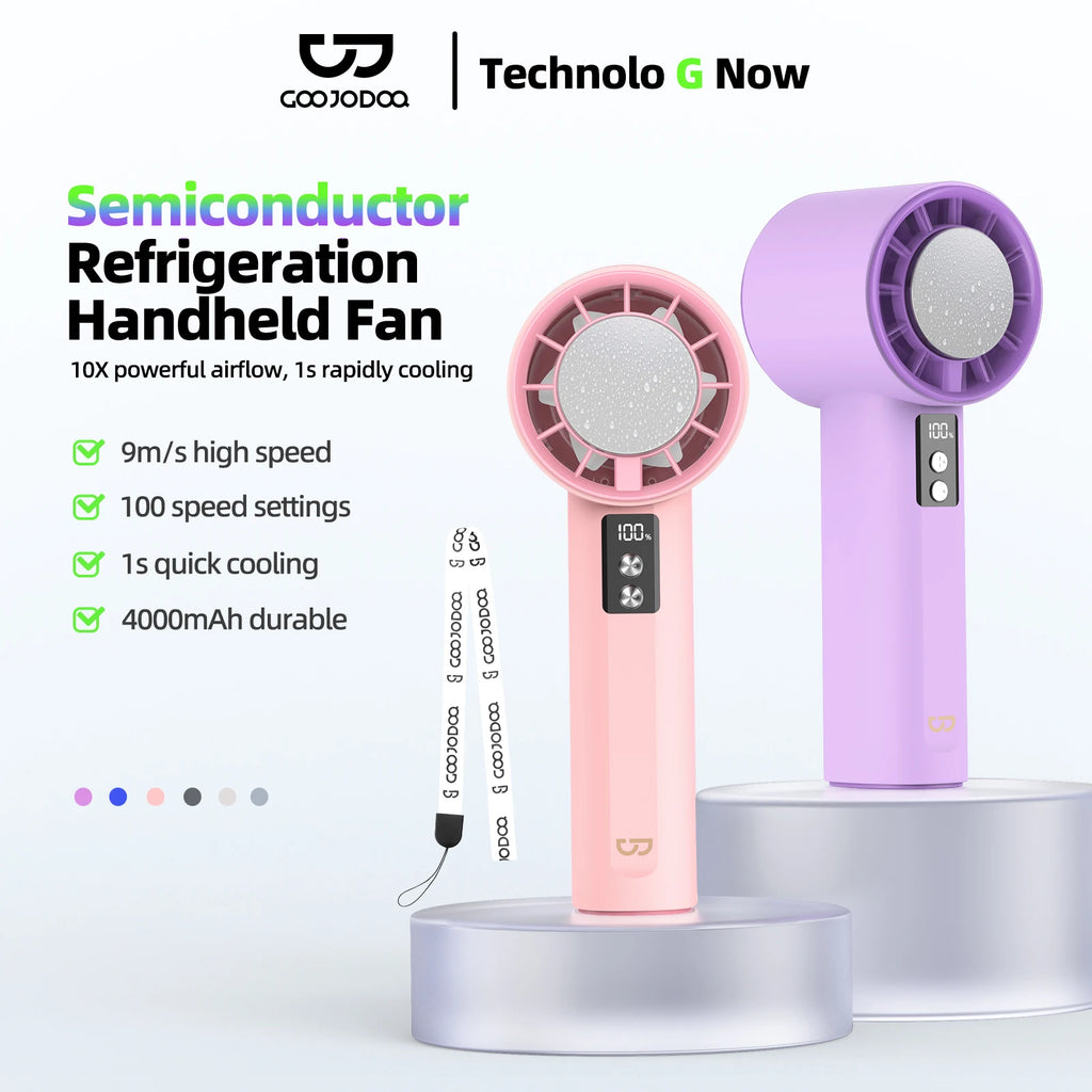 Mini Fan 100 Gear Wind Speed Electric Fan Digital Display Adjustable Turbo Portable Outdoor Handheld of Cold Compressed Sheets