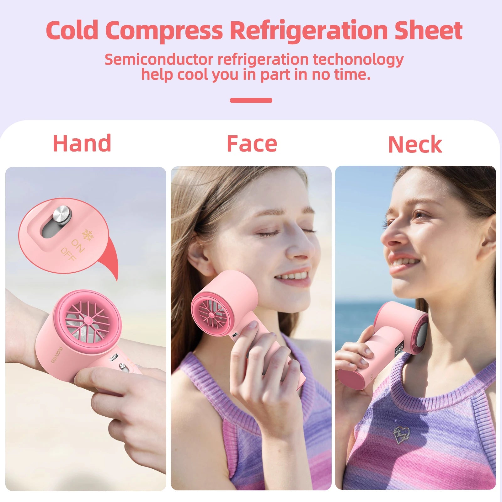 Mini Fan 100 Gear Wind Speed Electric Fan Digital Display Adjustable Turbo Portable Outdoor Handheld of Cold Compressed Sheets