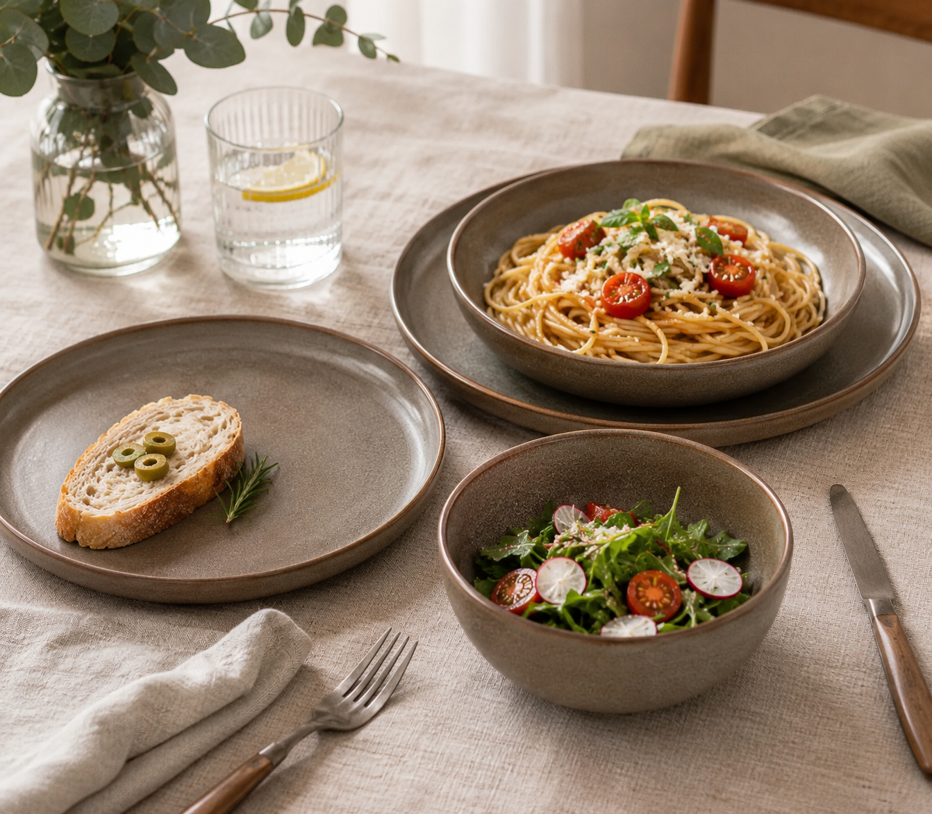 12-Piece Ceramic Dinnerware Set for 4 People