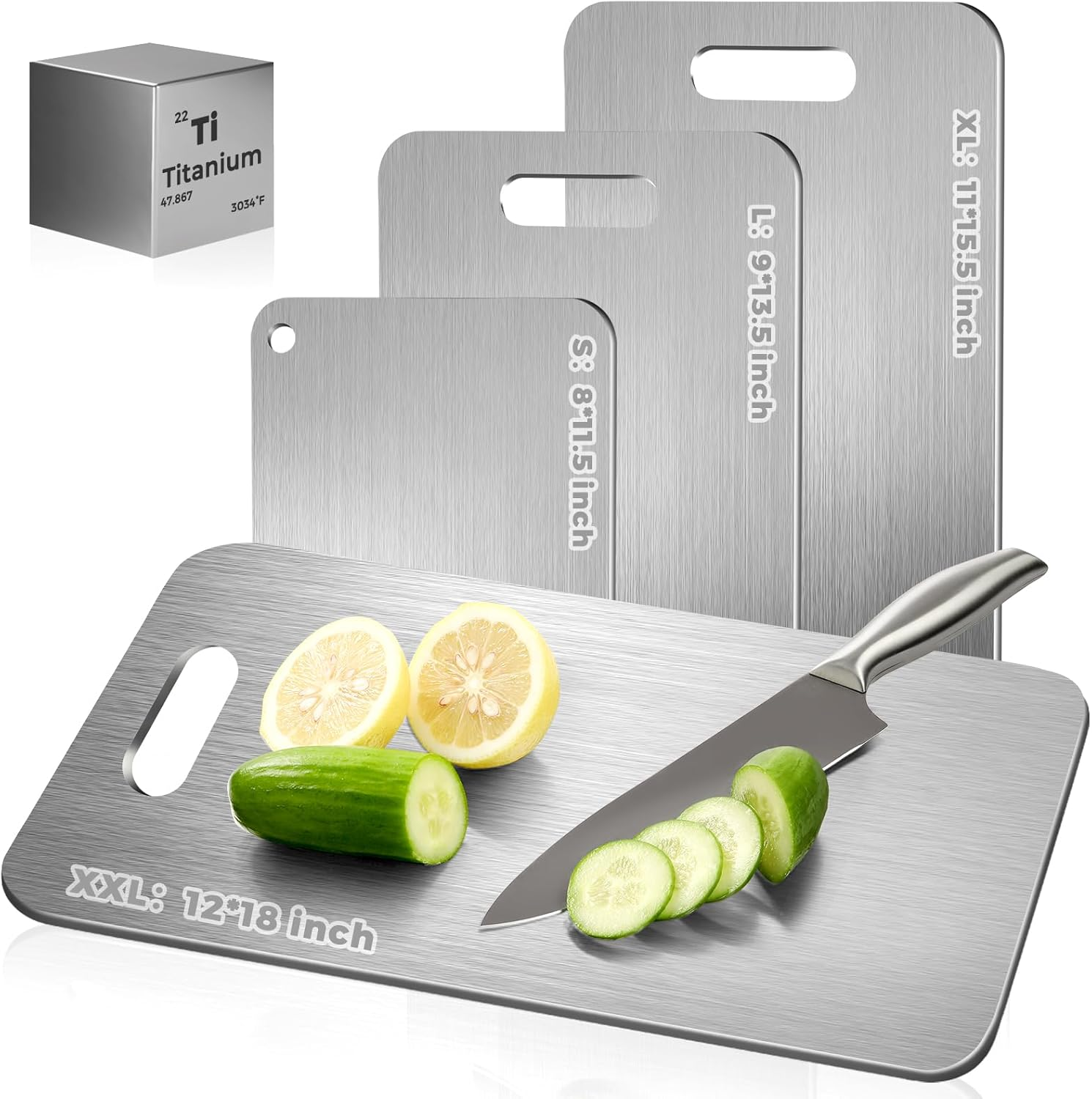 Pure Titanium Cutting Board | 2-Piece Set
