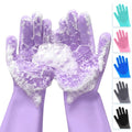 ALPENKOK Silicone Dishwashing Gloves with Scrubber – Non-Slip Silicone Gloves for Washing Dishes | Household Use