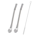 2Pcs Yerba Mate Bombilla Stainless Steel Straw Loose Leaf Tea Infuser Dringking Spoons Filter Stirring Straws W Cleaning Brush